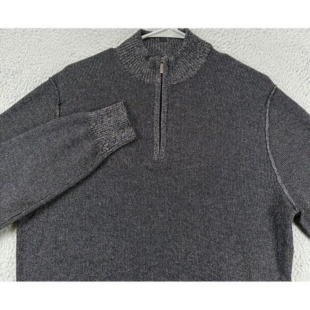 Tommy John Sweater Adult Large Grey Knit Quarter Zip Pullover Mock Neck Mens NEW